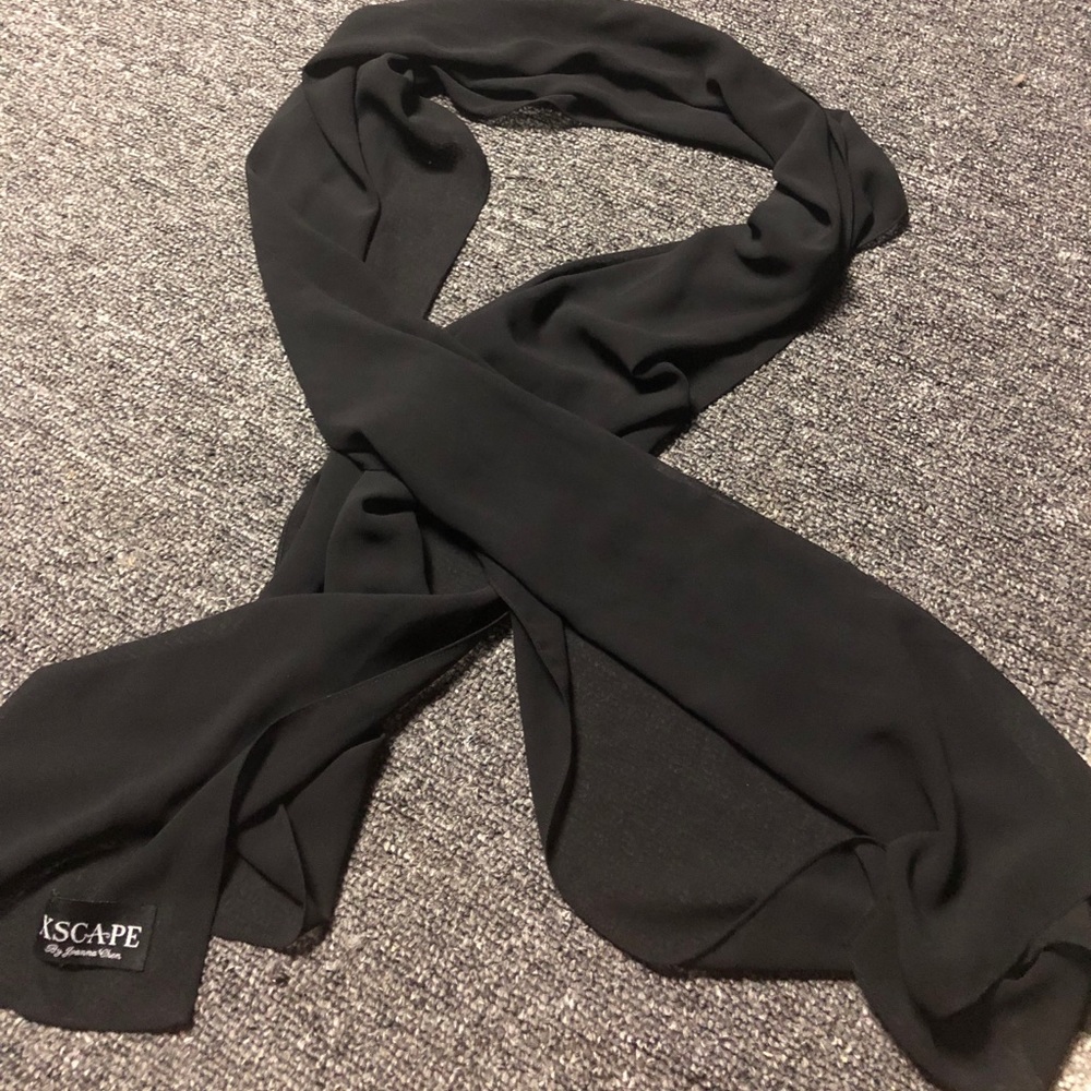 Black sheer dress scarf